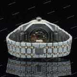 Luxury Iced Skeleton Dial Watch with Moissanite Diamond Bezel Fully Iced Premium Timepiece