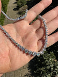 925 Sterling Silver Men's Cuban Link Tennis Chain Necklace Iced Out VVS Moissanite Diamond Necklace