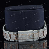 Luxury Iced Watch with Blue Accent Ring Moissanite Diamond Bezel and Fully Iced Timepiece