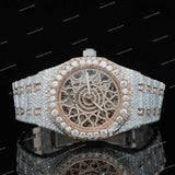 Luxury Iced Skeleton Dial Watch with Moissanite Diamond Bezel Fully Iced Premium Timepiece