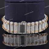 Iced Square Roman Numeral Watch with Moissanite Diamond Bezel Fully Iced Premium Timepiece
