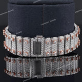 Iced Square Roman Numeral Watch with Moissanite Diamond Bezel Fully Iced Premium Timepiece