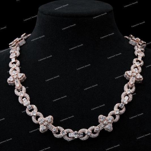 VVS Moissanite Cross Cuban Link Chain Necklace 925 Sterling Silver Iced Custom Hip Hop Jewelry