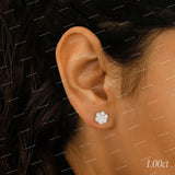 Iced Out Silver Moissanite Cluster Stud Earring For Women