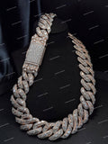 Luxury VVS Moissanite Diamond Statement Necklace Pear Cut Cuban Link Chain