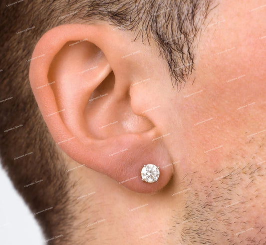 Trendy Design VVS Moissanite Stud Earrings Claw Setting Cut 4 Prong 925 Silver Earring