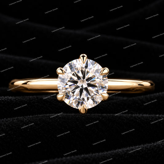 Luxury 925 Sliver VVS Moissanite Diamond Solitaire Perfect Engagement Ring