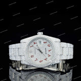 Full Iced Out Red Numerals VVS Moissanite Diamond Buss Down Watch