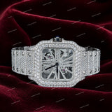 Snow White Full Iced Skeleton Moissanite Diamond Watch Custom Luxury Fashion Style