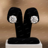 Screw Back Round Brilliant Cut Moissanite Stud Earrings 925 Sterling Silver Classic