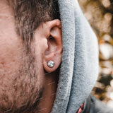 925 Sterling Silver Moissanite Diamond Stud Earrings VVS Cushion Cut Hip Hop Unisex Jewelry