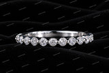 Round Moissanite Diamond 925 Sliver Floating Bubble Half Eternity Band Stackable Wedding Band