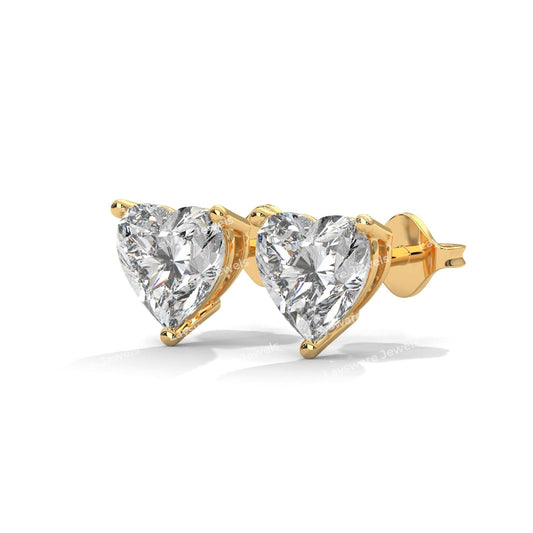 Heart Cut Solitaire Stud Earring 925 Sterling Sliver Moissanite Diamond look Elegant Sparkle Shine