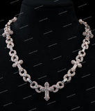 Luxury Silver Moissanite Cross Necklace Round Brilliant Cut Hip Hop Unisex Fine Jewelry Chain