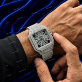 Luxury Iced Out Moissanite Diamond Skeleton Watch Custom Hip Hop Fashion Design