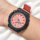 Bold Premium Black Moissanite Diamond Style Watch With Rubber Strap Statement Luxury Timepiece