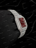 Full Iced Red Sunbrust Dial Moissanite Diamond Watch Personalized Premium Snow White Luxury Style