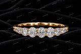 Premium Finish Oval Moissanite Diamond Wedding Band Half Eternity Band For Unisex