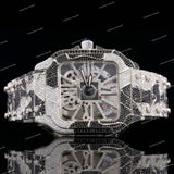 Fully Iced Out Stainless Steel VVS Moissanite Diamond Bust Down Snake Skin Design Watch