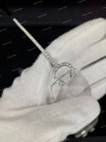 Silver Finish Micro-Pave Moissanite Diamond Rimless Eyewear Clear Gradient Lens
