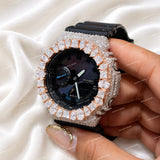 Snow White VVS Moissanite Diamond Watch With Rubber Strap Bold Streetwear Luxury Timepiece For Men