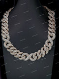 Personalized Cuban Link Chain Necklace 925 Sterling Silver Rose Gold Plated Iced Out VVS Moissanite Diamond Necklace