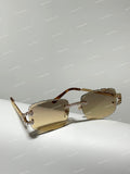 Iced Out Pear Moissanite Diamond Rimless Hip Hop Sunglasses For Unisex