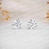 VVS Moissanite Claw Setting Earrings S925 Sterling Silver Round Brilliant Cut Luxury Diamond Studs