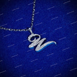 Luxury Custom Initial Letter Pendant VVS Moissanite 925 Sterling Silver Iced Out Hip Hop Unisex Necklace Jewelry