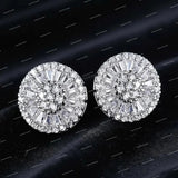 925 Sterling Silver Moissanite Diamond Gold Plated Fine Stud Earrings Screw Back Design