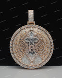 Premium 3D VVS Moissanite Brilliant Cut Gold Plated 925 Silver Hip Hop Charm Pendant