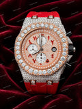 Snow White Moissanite Diamond Luxury Watch With Rubber Strap Men's Fashion Timepiece