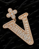 Custom Moissanite Diamond Name Letter Pendant Hip Hop Style Rose Gold 925 Sterling Silver Initial Pendant