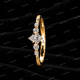 Personalized Pear Cut Shared Prong Setting 925 Sliver Moissanite Diamond Engagement Ring