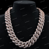 Custom Clasp Cross Cuban Link Statement Necklace 925 Sterling Silver Iced VVS Moissanite Diamond Luxury Chain