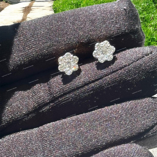 Iced Out 925 Silver With Moissanite Diamond Earring