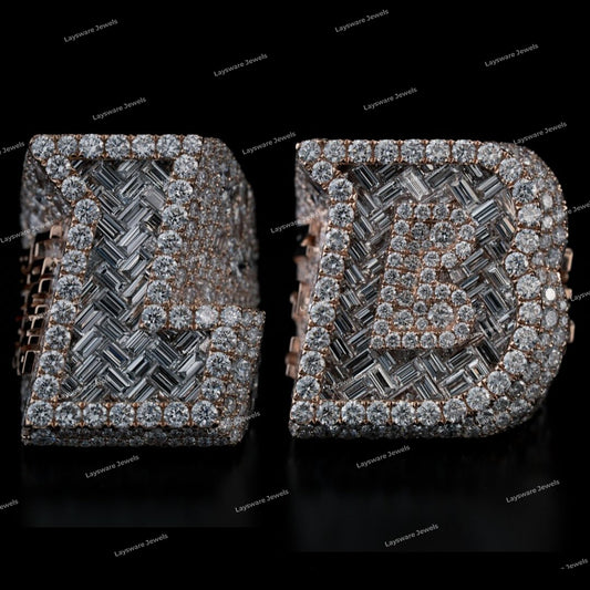 Iced Out 925 Silver Hip Hop Ring With Moissanite Diamond Sparkling Ring