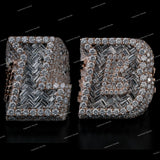 Iced Out 925 Silver Hip Hop Ring With Moissanite Diamond Sparkling Ring