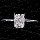 Radiant Cut Moissanite Diamond Solitaire Engagement Ring