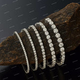 Premium Round Cut VVS Moissanite 925 Sterling Silver Tennis Bracelet for Unisex Party Wear