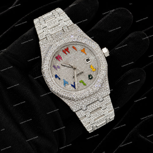 Snow White Ice Drip Moissanite Diamond Watch Personalized Luxury Look