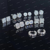 Full White Moissanite Round Brilliant Cut Stud Earrings 925 Sterling Silver