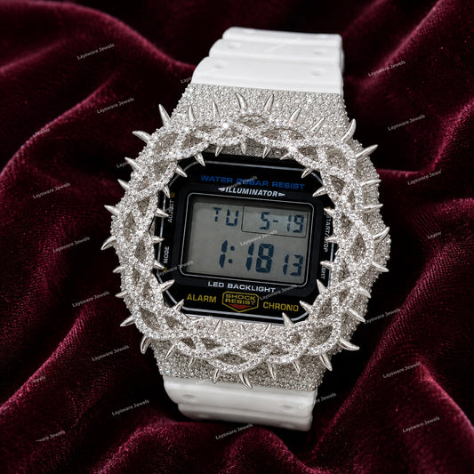 Men's Luxury Moissanite Diamond Watch With Rubber Strap Premium Sparkle Designer Inspired Timepiece