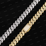 VVS Moissanite Brilliant Cut Multiple Lengths Iced Rapper Hip Hop 925 Sterling Silver Cuban Chain