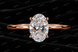 Custom Oval Cut VVS Moissanite Diamond 925 Sterling Sliver Solitaire Engagement Ring