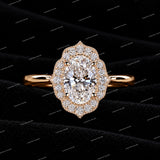 Premium Custom Oval Cut VVS Moissanite Diamond 925 Sterling Sliver Ring