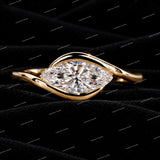 Luxury Marquise Cut Moissanite Diamond Engagement Ring in East West Style