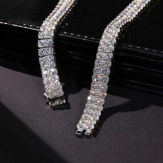 Premium Quality VVS Moissanite Brilliant Cut Chain Hip Hop Multi-Length S925 Sterling Silver Iced Nacklace