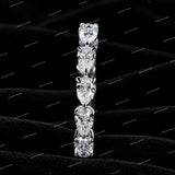 Luxurious Pear Shaped Moissanite Diamond 925 Sliver Eternity Band Diamond Wedding Band