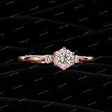Custom Three Stone Round Cut VVS Moissanite Diamond Engagement Ring